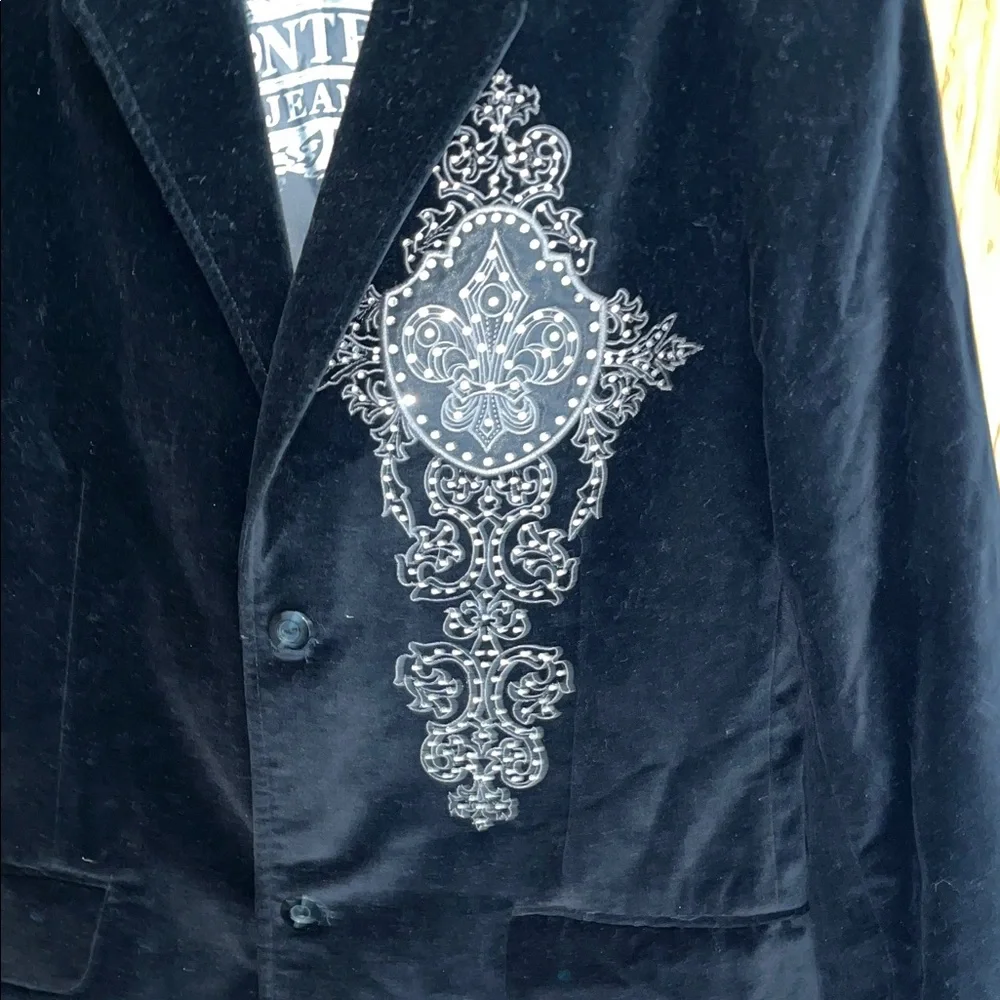 Elegant Black Blazer with Silver Detailing